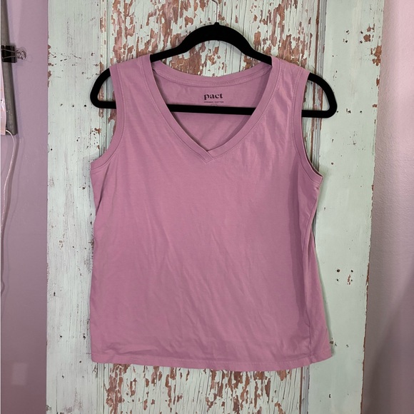 Pact Women's Lavender organic cotton V-Neck Tank Top - Picture 1 of 5